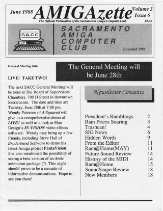 AmigaZette - 1988-06 cover